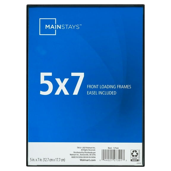 Mainstays – 5x7 Picture Frame – Black Front Loading Wall or Tabletop Photo Frame