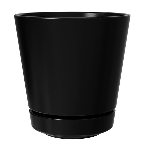 Mainstays Core 5.9" x 5.9" x 6.1" Round Rich Black Plastic Planter