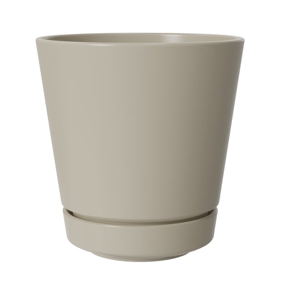 Mainstays Core 5.9 x 5.9 x 6.1 Inch Round Birch Gray Planter with Saucer