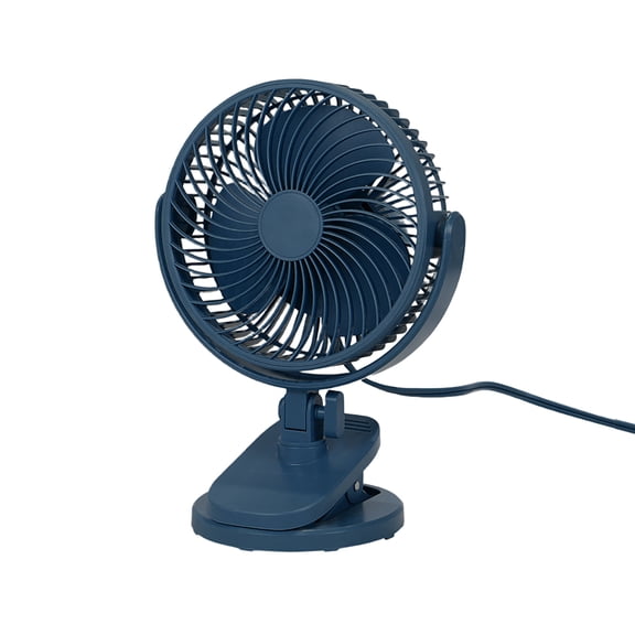 Mainstays 6" 2-speed Personal Desktop and Clip Fan, Adjustable rotates 360°, Washed Indigo, Model#FN1868NWI, New 2026 Model