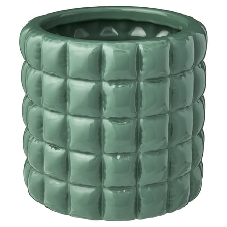 Mainstays Nova 6.25" x 6.25" x 6" Round Green Ceramic Planter