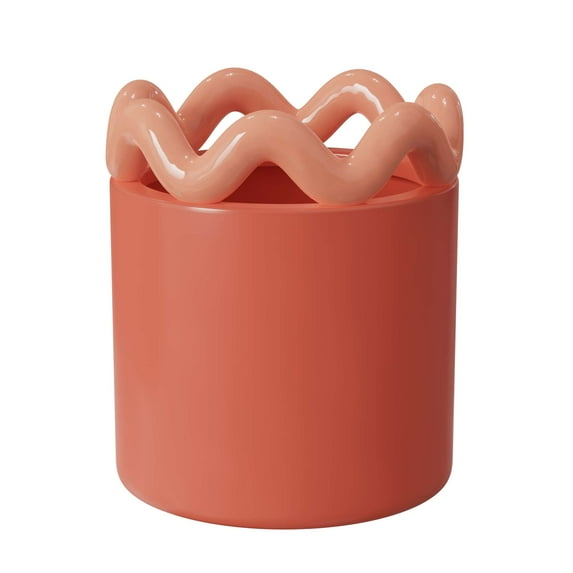 Mainstays Peyson 6" x 6" x 6.9" Round Coral Bisque Ceramic Planter