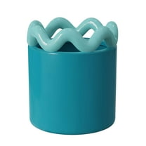 Mainstays Peyson 6" x 6" x 6.9" Round Teal Thunder Ceramic Planter