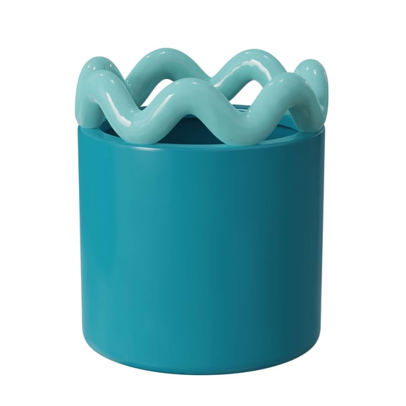 Mainstays Peyson 6" x 6" x 6.9" Round Teal Thunder Ceramic Planter