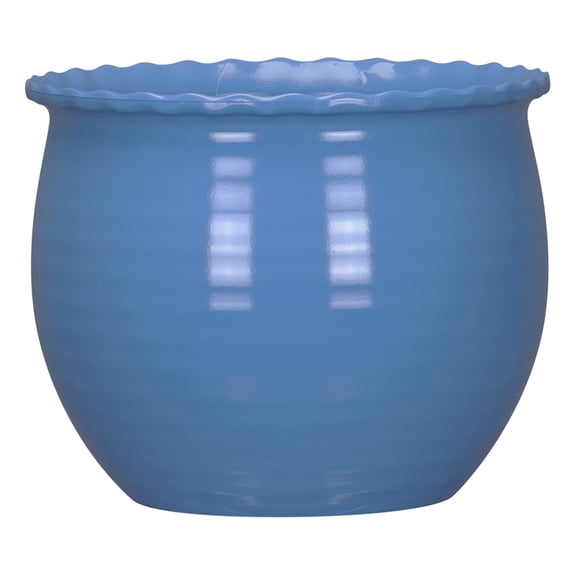 Mainstays Brooke 6" x 6" x 4.75" Round Blue Paradise 100% Recycled Resin Planter