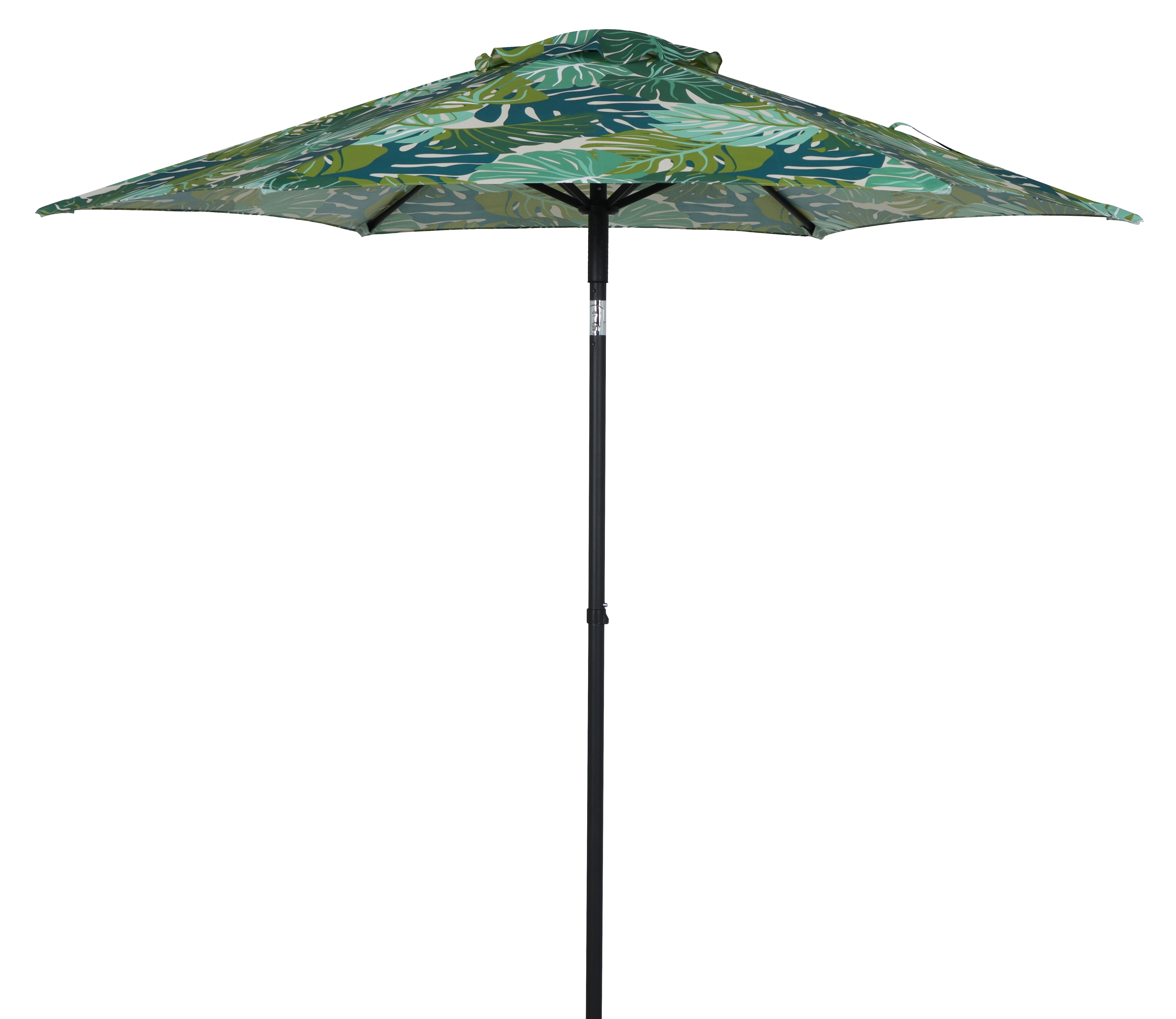 Mainstays Outdoor 7.5' Palm Print Round Market Patio Umbrella, Push-up, 3-Angle Tilt