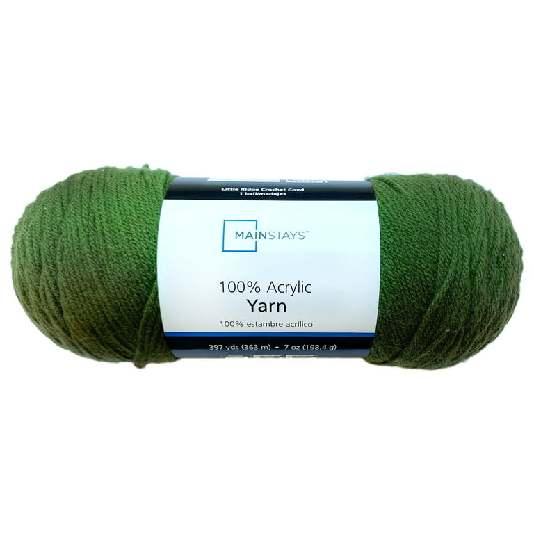 Mainstays Acrylic Sea Turtle Green Yarn, 397 yd, medium weight