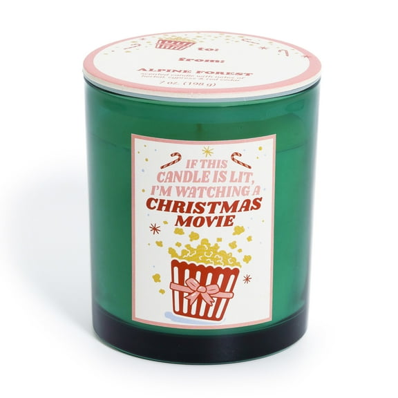 Mainstays 1-Wick Glass Jar Candle, If This Candle Is Lit, Alpine Forest Scent, 7 oz