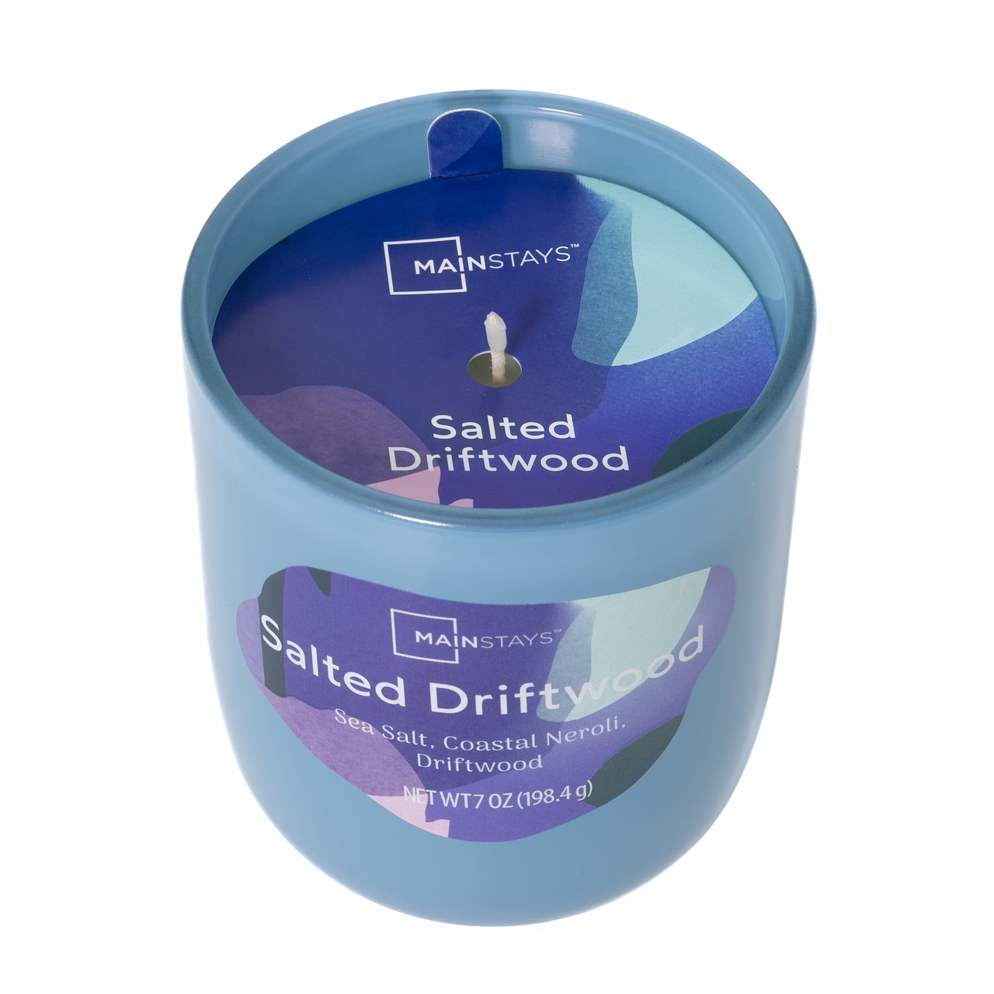 Mainstays Salted Driftwood Scented 1-Wick Glass Candle, 7 oz