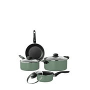 Mainstays 7-Piece Non-Stick Cookware Set With Lids in Mossy Green