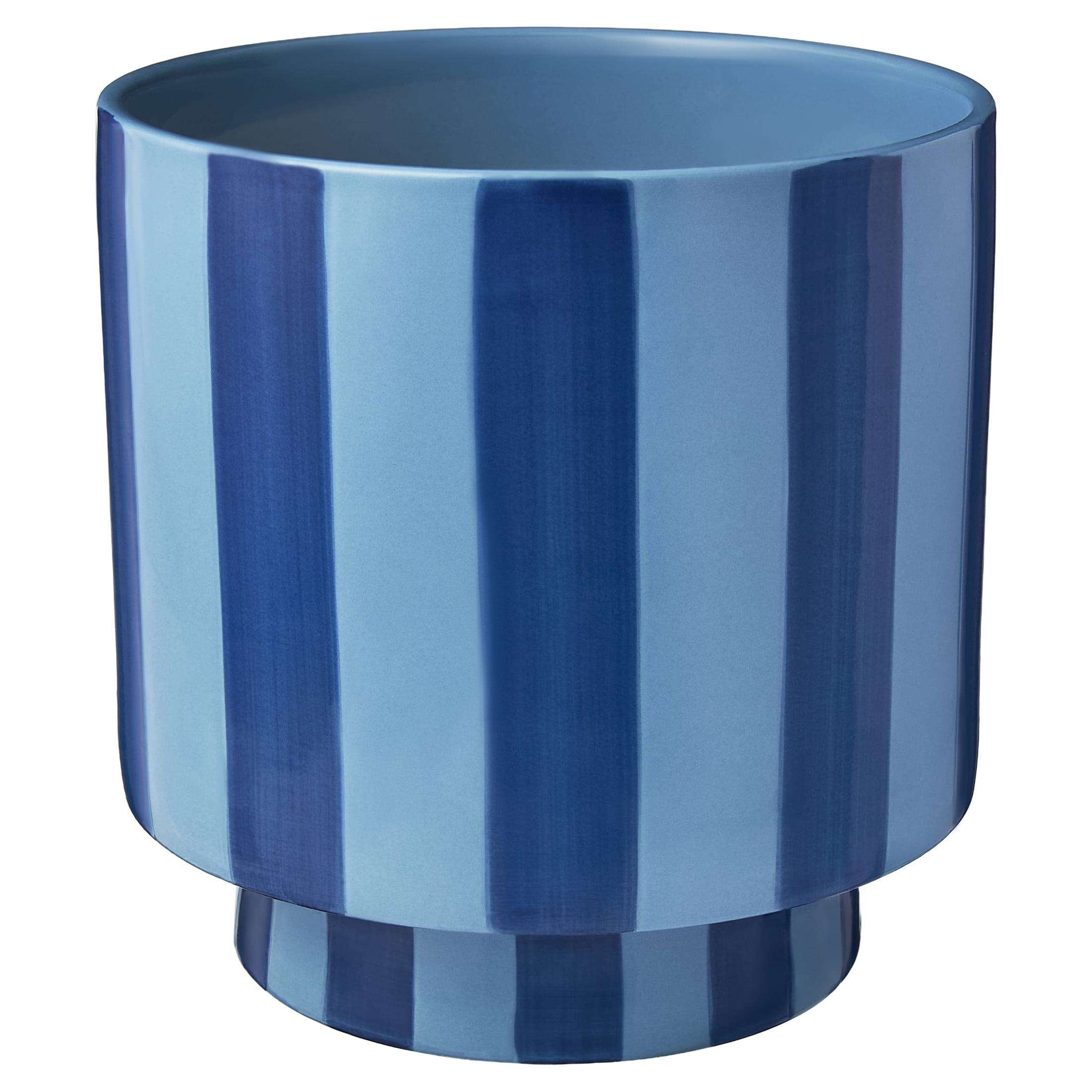 Mainstays Lauren 8" Round Blue Paradise and Royal Blue Ceramic Planter