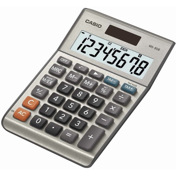 MS-80B Calculator Desktop with Tax & Currency Tools | General Purpose Large Display Ideal for Home, Office Everyday Math