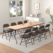Mainstays 8 ft Wood Banquet Folding Table with Folding Legs, Natural