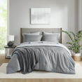 thumbnail image 1 of Mainstays 8-Piece Bed in a Bag Comforter Set with Sheets and Blanket, Grey, King, 1 of 14