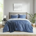 thumbnail image 1 of Mainstays 8-Piece Bed in a Bag Comforter Set with Sheets and Blanket, Indigo, King, 1 of 14