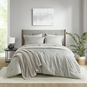 Mainstays 8-Piece Bed in a Bag Comforter Set with Sheets and Blanket, Stone, Queen