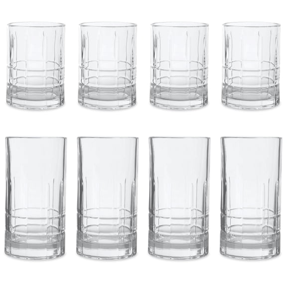 Mainstays Anna Glass Drinkware Set, 8-Piece