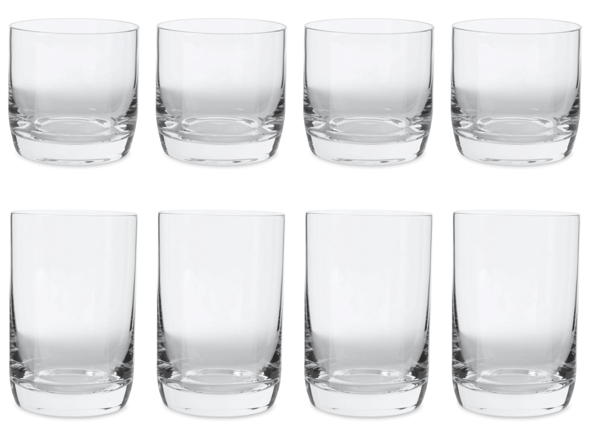 Mainstays Cleo Glass Drinkware Set, 12 Ounce & 18 Ounce, Set of 8