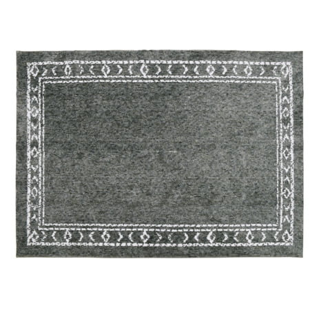 Mainstays Green Bordered Tufted Washable Area Rug, 8 ft x 10 ft