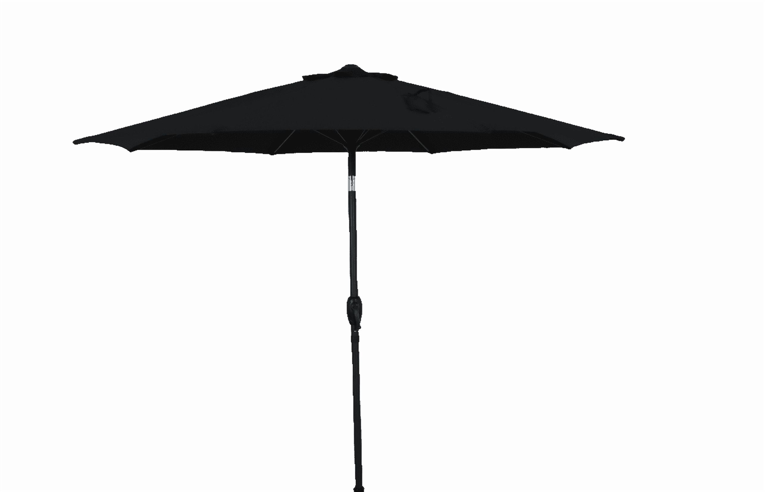Mainstays 9ft Round Market Outdoor Umbrella with Crank Lift and 3-Angle Tilt in Black
