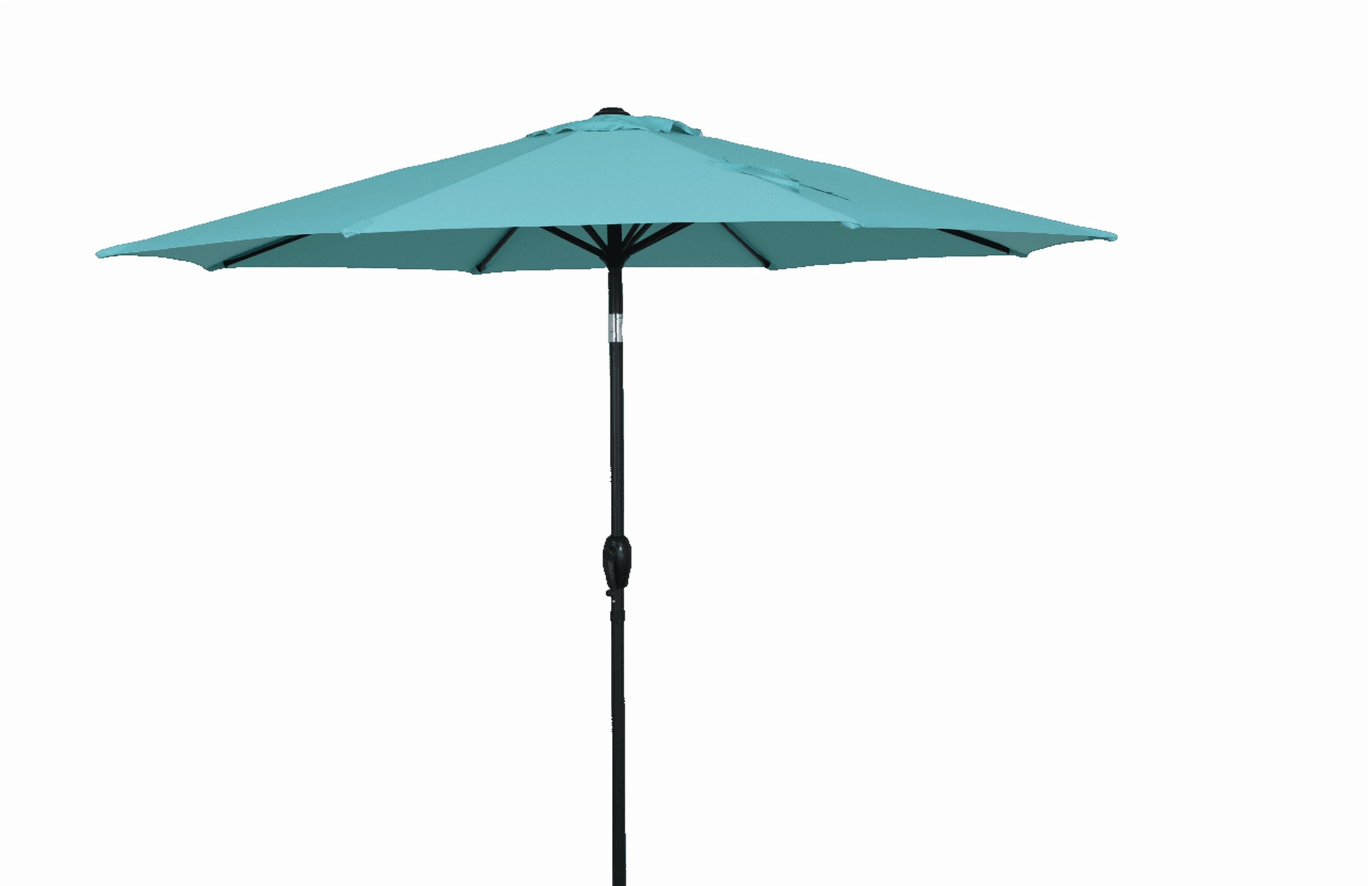 Mainstays Outdoor 9' Aqua Round Market Patio Umbrella, Crank Lift, 3-Angle Tilt