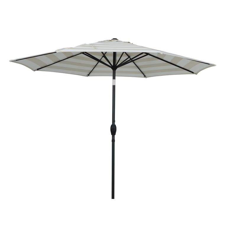 cabana patio umbrella Mainstays 9ft Tan Cabana Stripe Market Patio Umbrella, Crank Lift, 3-Angle Tilt