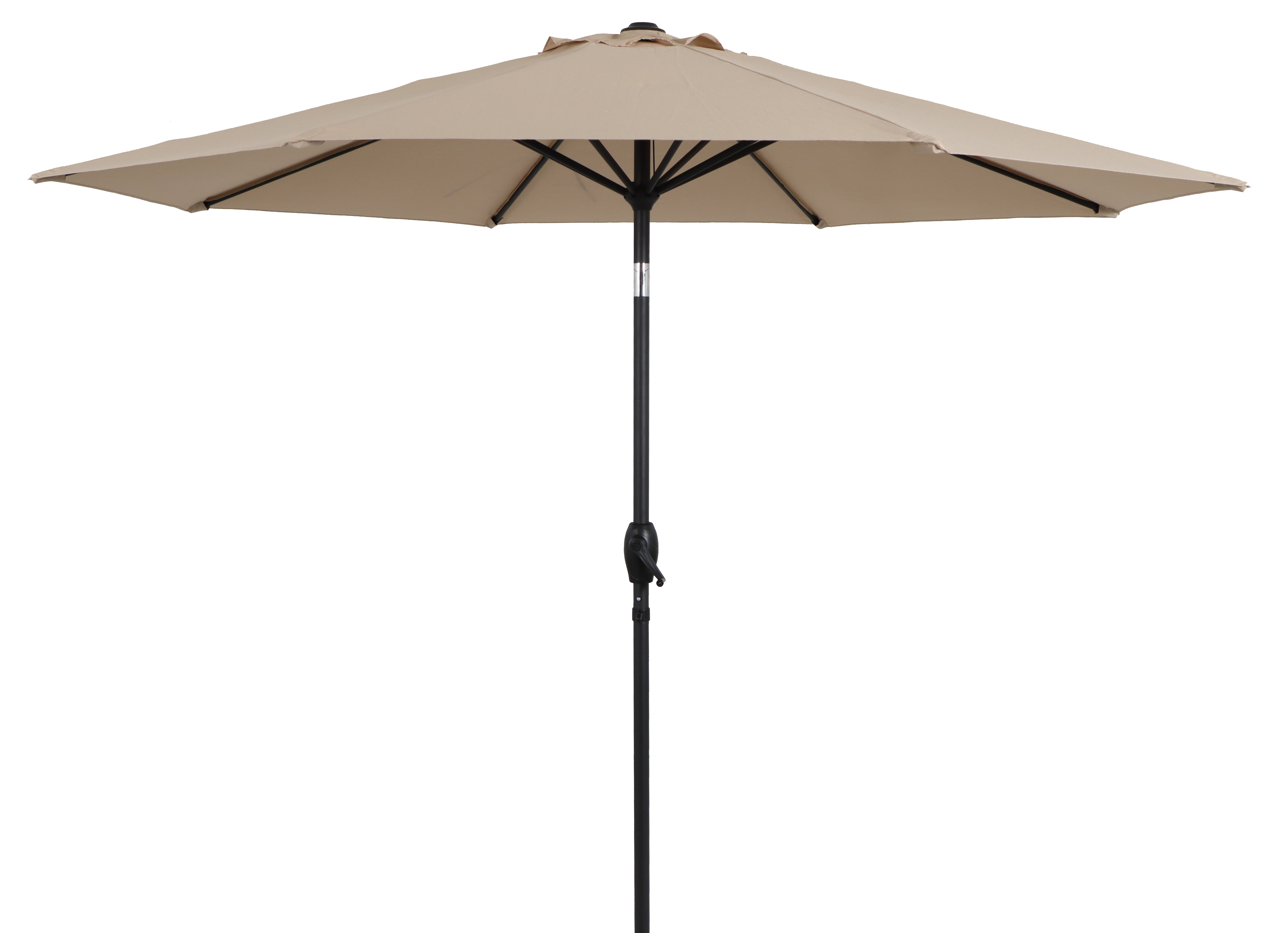 Mainstays Outdoor 9' Tan Round Market Patio Umbrella, Crank Lift, 3-Angle Tilt
