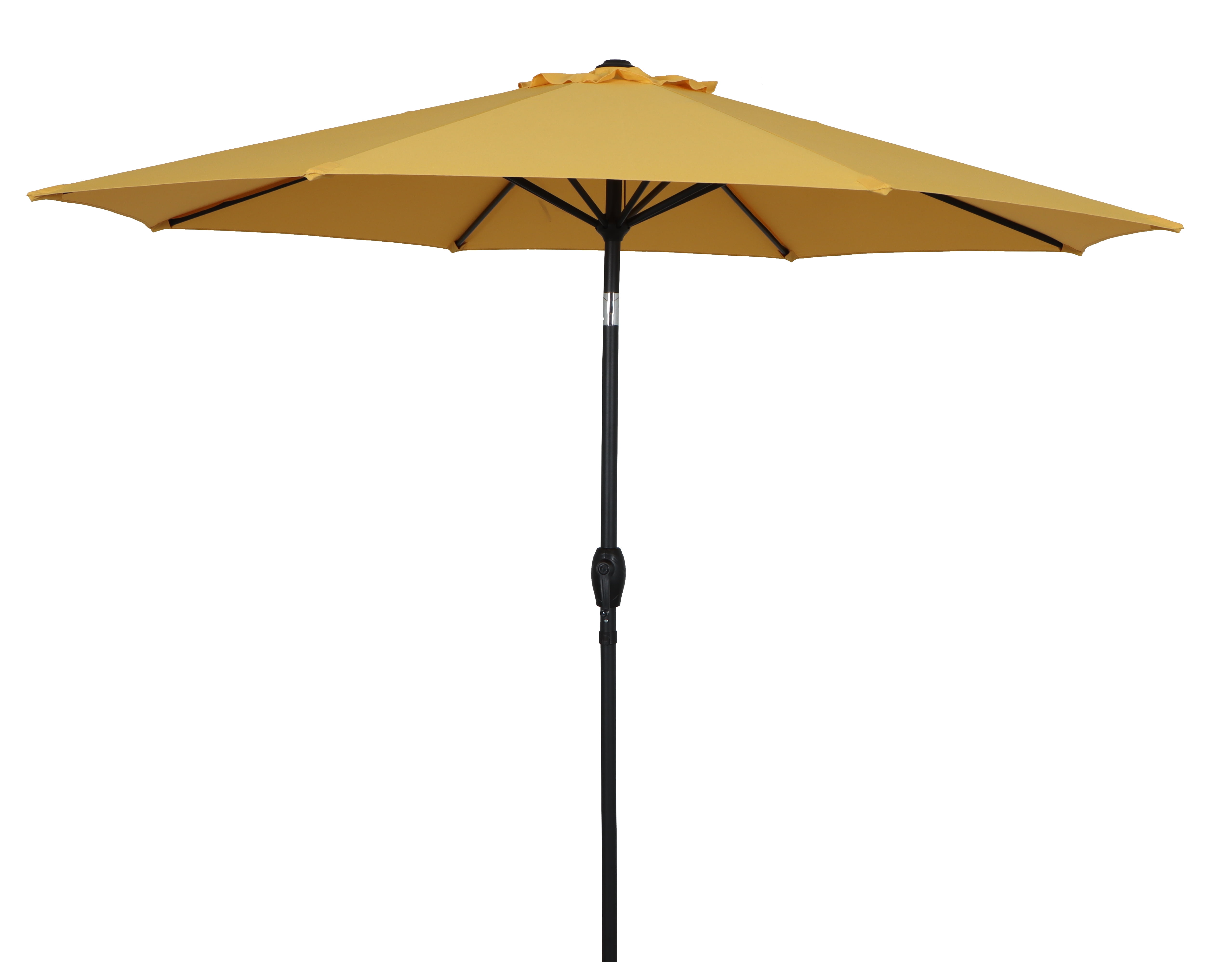 Mainstays Outdoor 9' Yellow Round Market Patio Umbrella, Crank Lift, 3-Angle Tilt