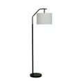 thumbnail image 1 of Mainstays 62" Black Metal Angled Downbridge Floor Lamp with Linen Shade, 1 of 8