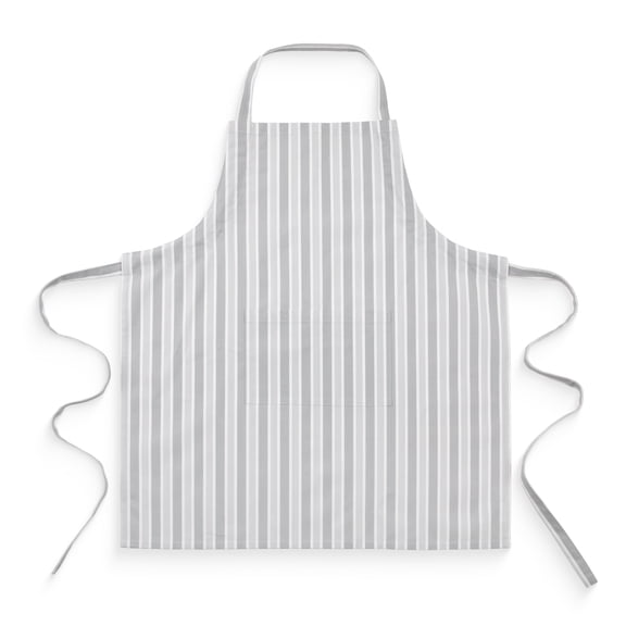 Mainstays Chef Kitchen Apron, 28" x 32" Cotton Apron with Pocket for Cooking, Baking, Gardening, Gray French Stripe