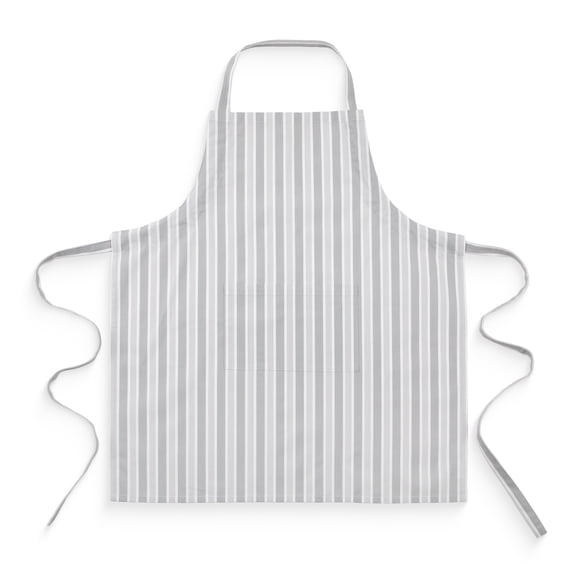 Mainstays Chef Kitchen Apron, 28" x 32" Cotton Apron with Pocket for Cooking, Baking, Gardening, Gray French Stripe