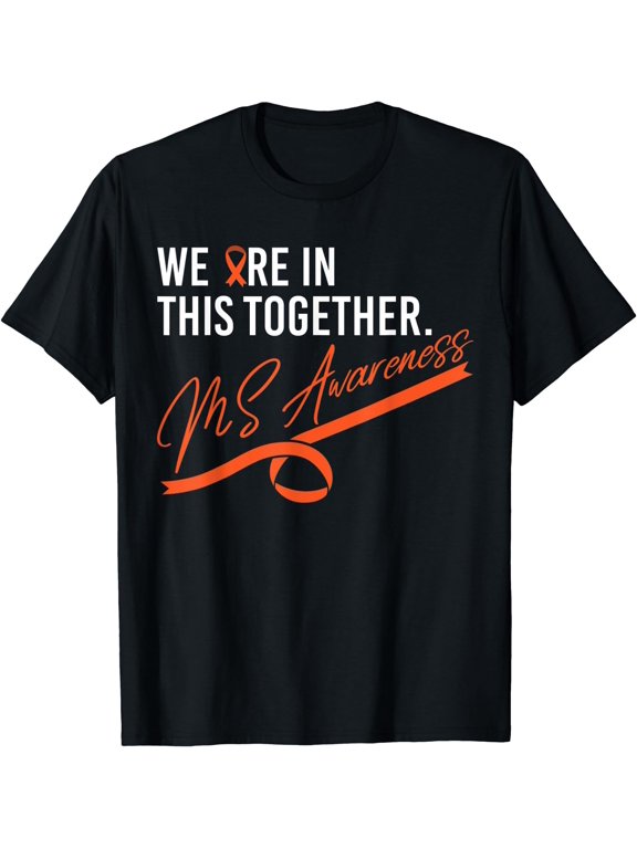MS Awareness, Encouraging, 'We are in this together. T-Shirt Black 2X-Large