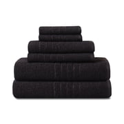 Mainstays Basics Black 6-Piece Towel Set, 2 Bath Towels, 2 Hand Towels, 2 Washcloths
