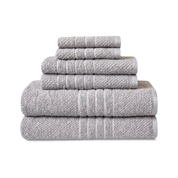 Mainstays Basics 6-Piece Grey Towel Set - Bath, Hand, Washcloth