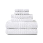 Mainstays Basics 6-Piece White Bath, Hand and Washcloth Set