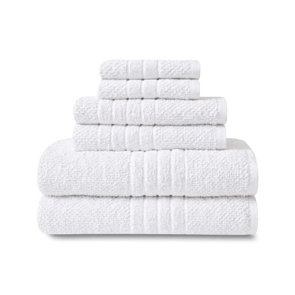 Mainstays Basics 6-Piece Towel Bundle, White