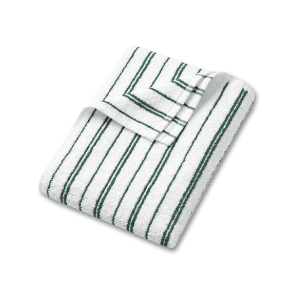Mainstays Basic Striped Bath Towel, Soft 100% Cotton and Highly Absorbent Bath Towel, Green
