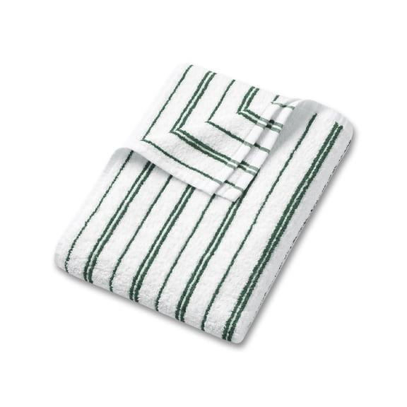 Mainstays Basic Striped Bath Towel, Soft 100% Cotton and Highly Absorbent Bath Towel, Green