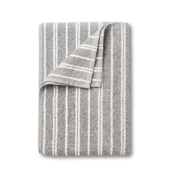 Mainstays Basics Striped Bath Towel, Grey