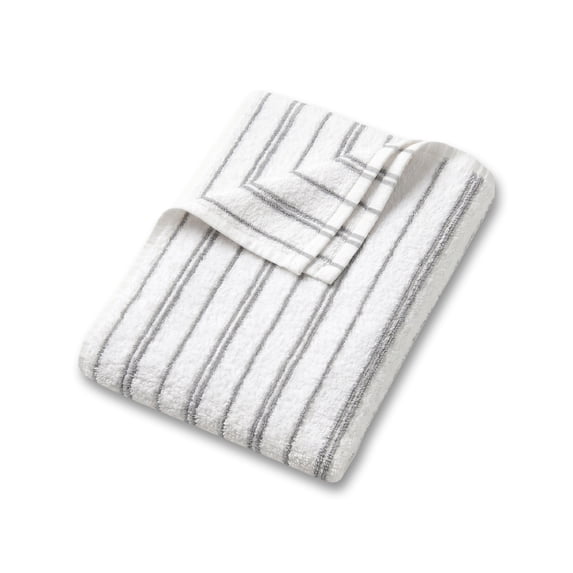 Mainstays Basic Striped Bath Towel, Soft 100% Cotton and Highly Absorbent Bath Towel, White