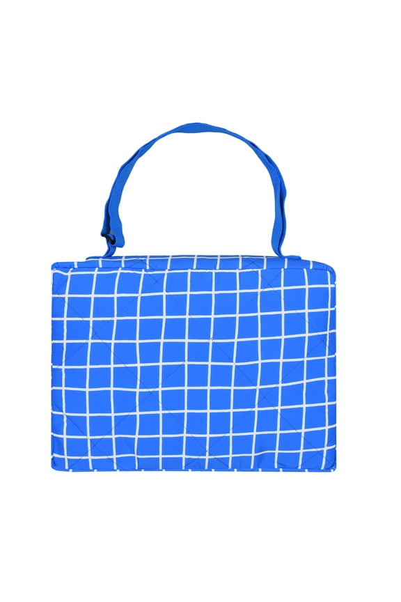 Beach Blanket, Sand and Water Resistant, 79" x 59", Blue Grid