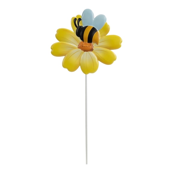 Mainstays Bee Flower Metal Garden Stake, Weather-Resistant Outdoor Décor