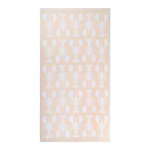 Mainstays Patriotic Cotton Blend Beach Towel, 36 x 72 in, Beige Lobster