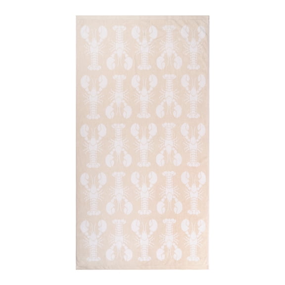 Mainstays Patriotic Cotton Blend Beach Towel, 36 x 72 in, Beige Lobster