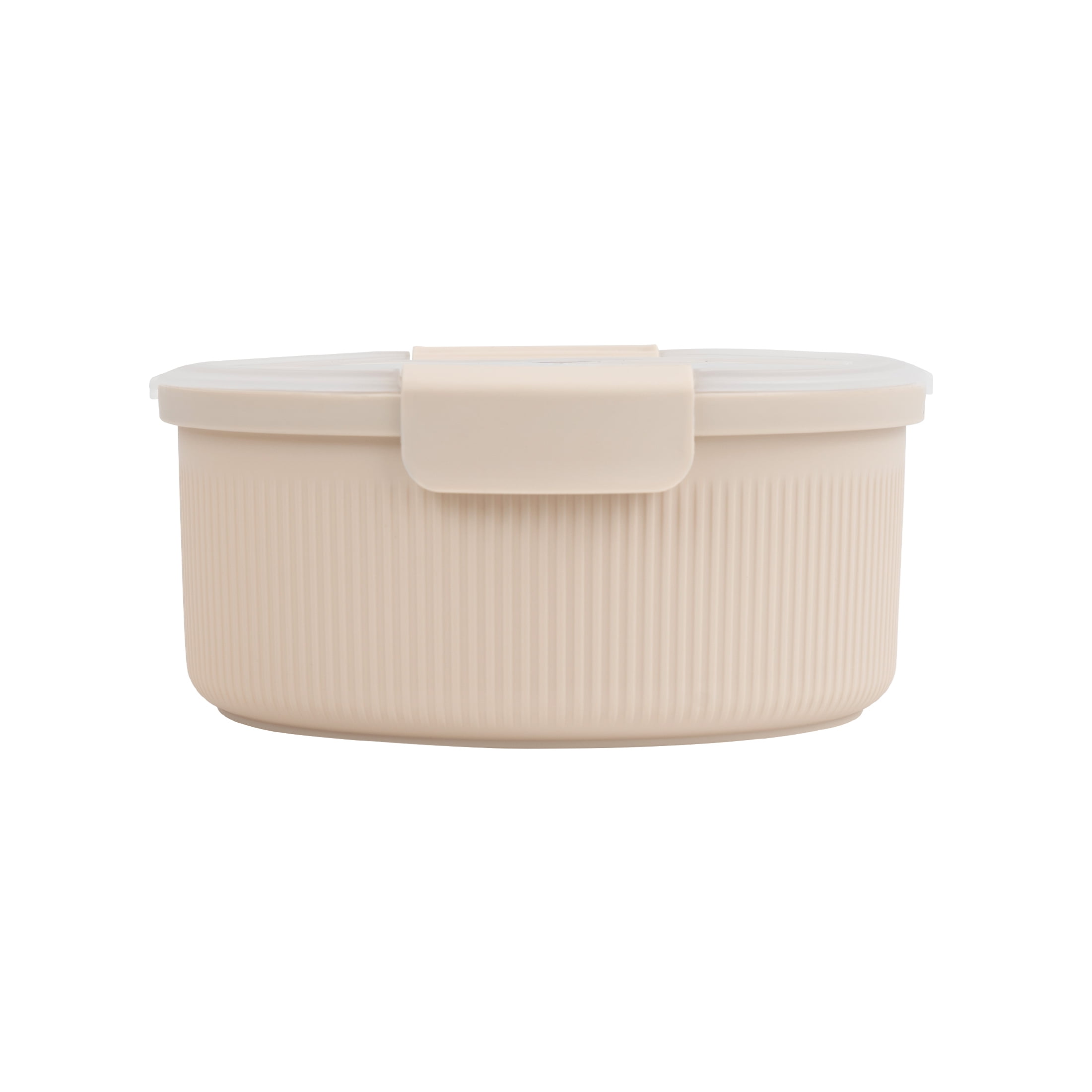Mainstays Food Storage Container, Round, Beige, 47oz Capacity