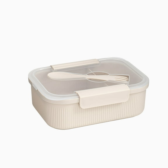 Mainstays Food Storage Container, Rectangle, Beige, 42oz Capacity