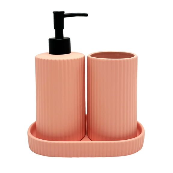 Mainstays By Becky G. & Alejandra 3-Piece Bath Accessory Set, Coral
