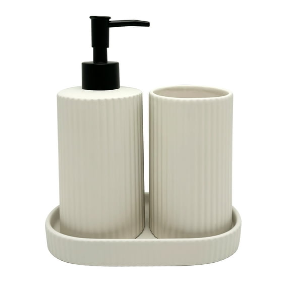 Mainstays By Becky G. & Alejandra 3-Piece Bath Accessory Set, White