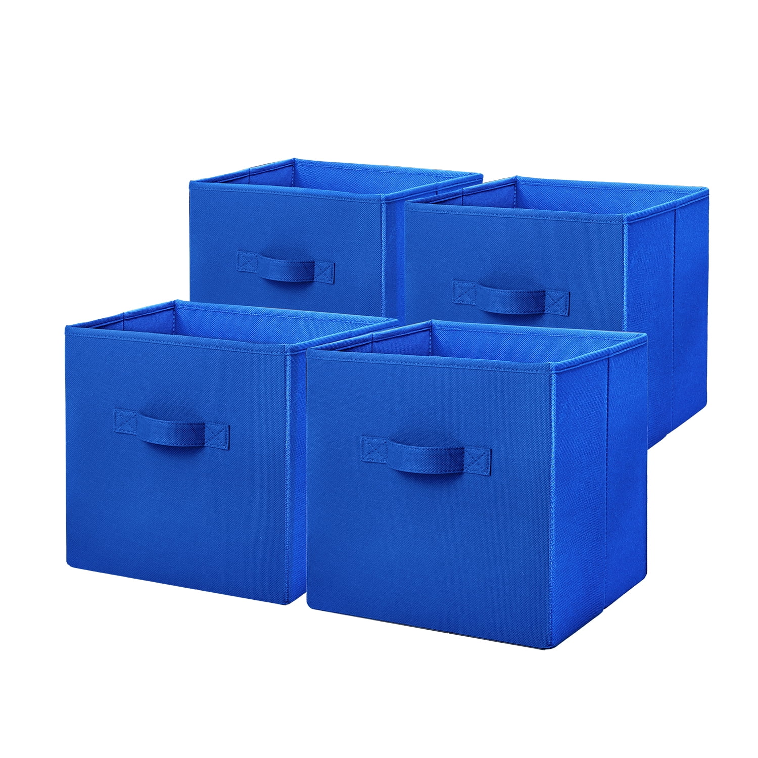 Mainstays Collegiate Collapsible Fabric Bins 10.5X10.5, Royal Spice, 4 Pack
