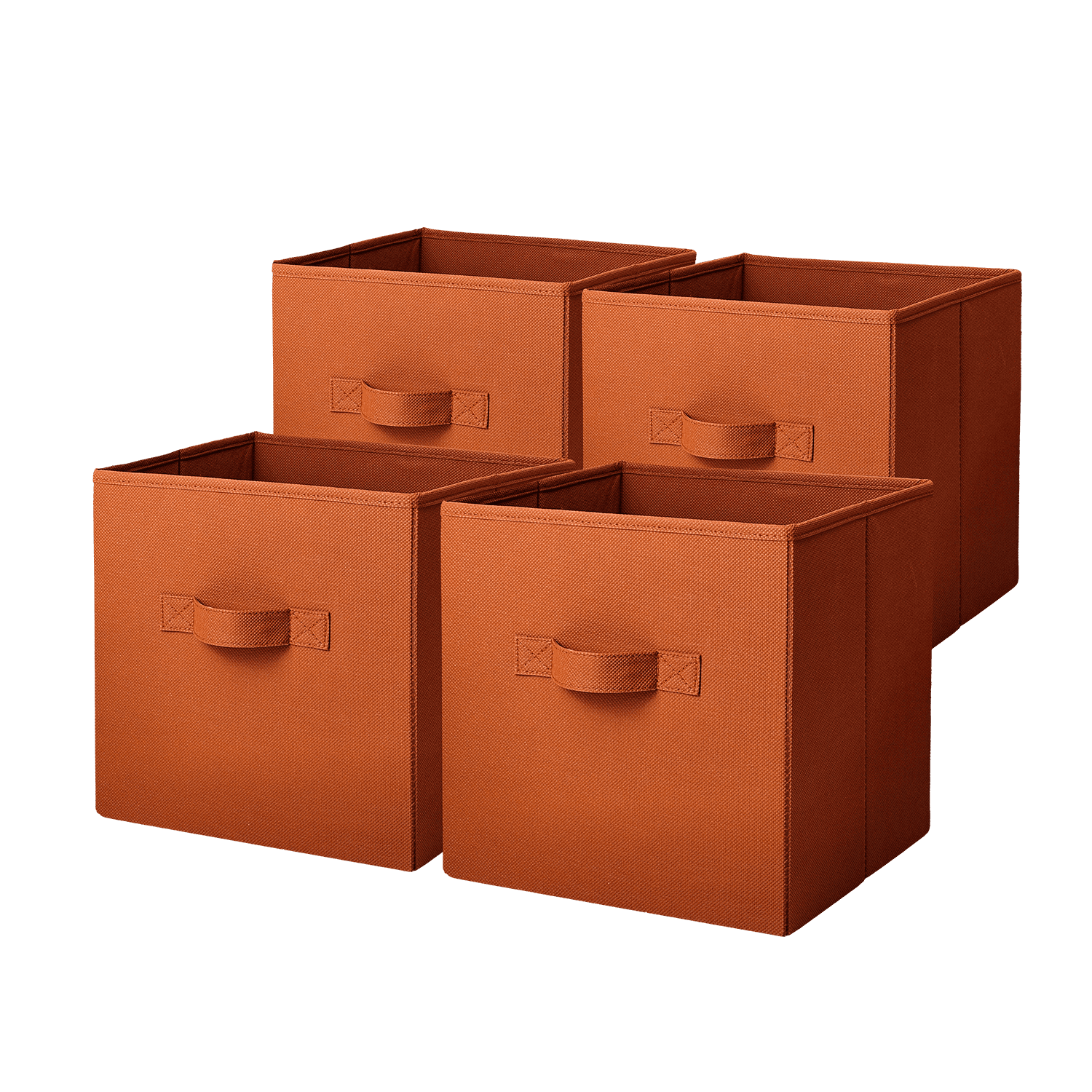 Mainstays Collegiate Collapsible Fabric Bins 10.5X10.5, Texas Orange, 4 Pack